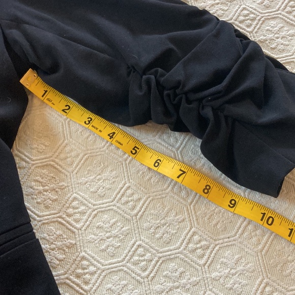 Black 3/4 ruching sleeve jacket M - Picture 9 of 9